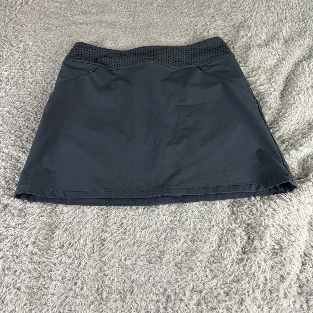 Title Nine Genie Skort Gray Laser Cut Perforated Waistband Athletic Skirt Size 4